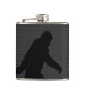 Sasquatch Silhouette op koolstofvezeldecor Heupfles (Voorkant)