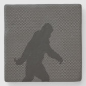 Sasquatch Silhouette op koolstofvezeldecor Stenen Onderzetter (Voorkant)