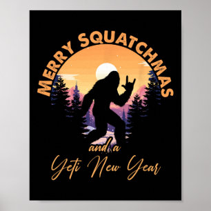 Sasquatch Sinterklaas Yeti Prettig Squatchmas Bigf Poster