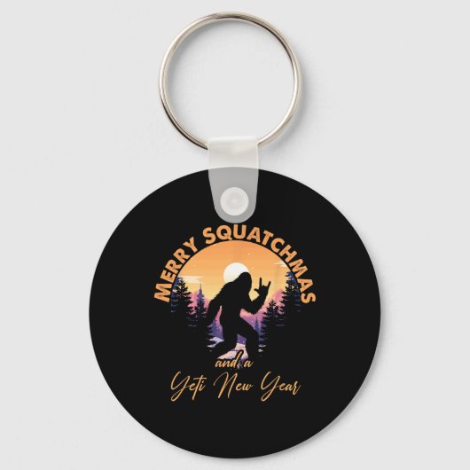 Sasquatch Sinterklaas Yeti Prettig Squatchmas Bigf Sleutelhanger (Voorkant)