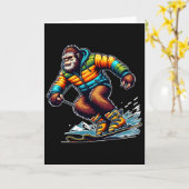 Sasquatch Ski Avontuur Bigfoot Winterpret Kaart (Gele Bloem)