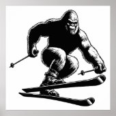 Sasquatch Skiing Poster (Voorkant)