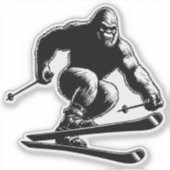 Sasquatch Skiing Sticker (Voorkant)