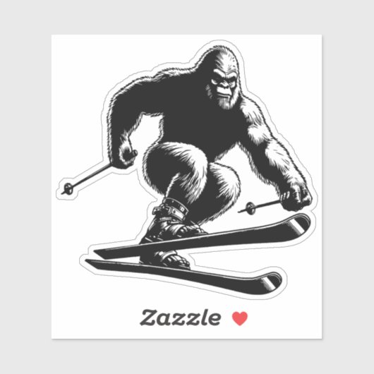 Sasquatch Skiing Sticker (Vel)