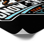 Sasquatch Sneeuw Ski Team Sneeuwscooter Bigfoot Ca Poster (Hoek)