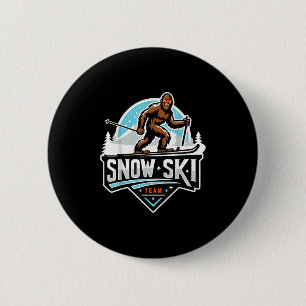 Sasquatch Sneeuwsporteam Sneeuwscooter Bigfoot Car Ronde Button 5,7 Cm