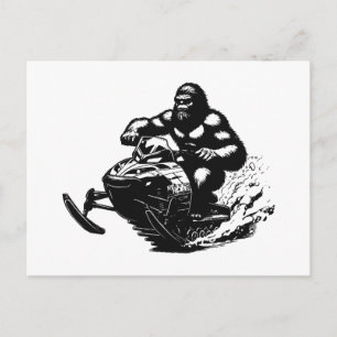 Sasquatch-sneuwscooter Feestdagenkaart