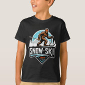 Sasquatch Snow Ski Team Snow Skiing Bigfoot Cartoo T-shirt (Voorkant)