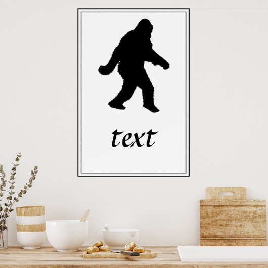 Sasquatch Squatchin' Silhouette Poster (Keuken)