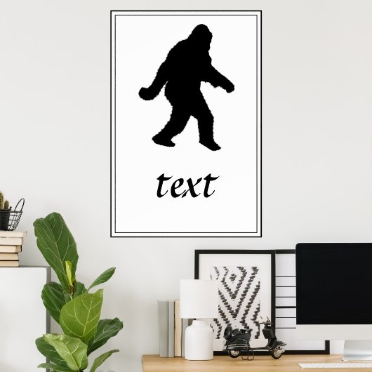 Sasquatch Squatchin' Silhouette Poster (Thuiskantoor)