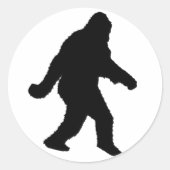 Sasquatch Squatchin' Silhouette Ronde Sticker (Voorkant)