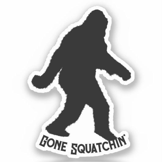 Sasquatch Squatchin' Silhouette Sticker (Voorkant)