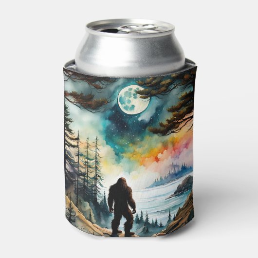 Sasquatch Staand onder het maanlicht Blikjeskoeler (Blikje Voorkant)