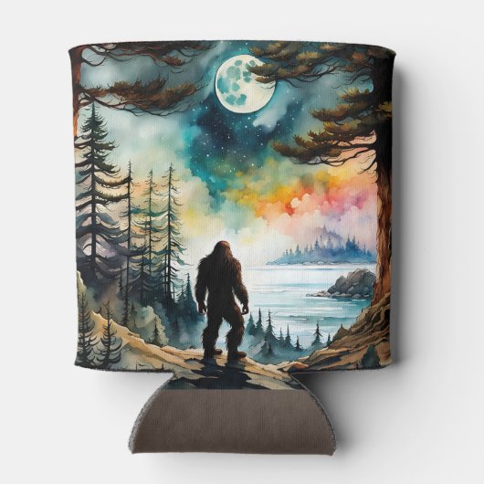 Sasquatch Staand onder het maanlicht Blikjeskoeler (Achterkant)
