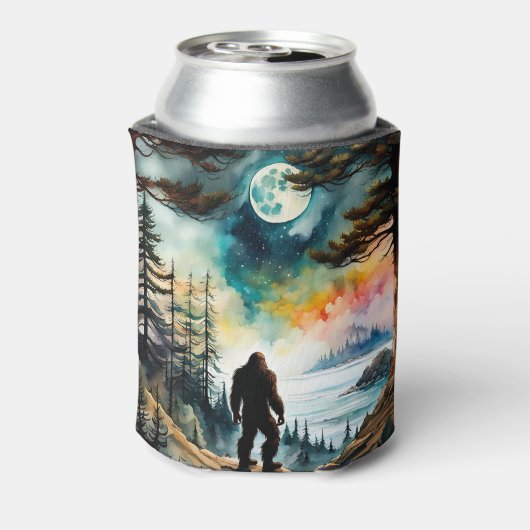 Sasquatch Staand onder het maanlicht Blikjeskoeler (Blikje Achterkant)