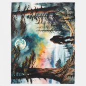 Sasquatch Staand onder het maanlicht Fleece Deken (Voorkant)