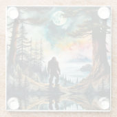 Sasquatch Staand onder het maanlicht Glazen Onderzetter (Achterkant)