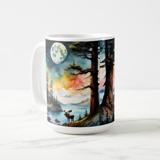 Sasquatch Staand onder het maanlicht Koffiemok (Voorkant links)