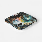 Sasquatch Staand onder het maanlicht Papieren Bordje (Gebogen)