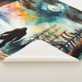 Sasquatch Staand onder het maanlicht Sherpa Deken (3/4)