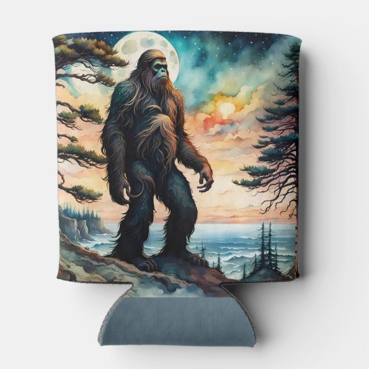 Sasquatch Staand op Ridge met uitzicht op de oceaa Blikjeskoeler (Achterkant)