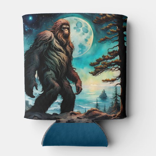 Sasquatch Staand op Ridge met uitzicht op de oceaa Blikjeskoeler (Achterkant)