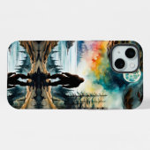 Sasquatch Staand op Ridge met uitzicht op de oceaa iPhone Hoesje (Achterkant horizontaal)