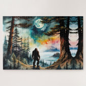 Sasquatch Staand op Ridge met uitzicht op de oceaa Legpuzzel (Horizontaal)