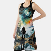 Sasquatch Staand op Ridge met uitzicht op de oceaa Schort (Insitu)