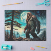 Sasquatch Staand op Ridge met uitzicht op de oceaa Tissuepapier (Craft)