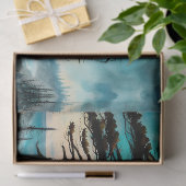 Sasquatch Staand op Ridge met uitzicht op de oceaa Tissuepapier (Geschenk)