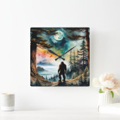 Sasquatch Staand op Ridge met uitzicht op de oceaa Vierkante Klok (Huis)