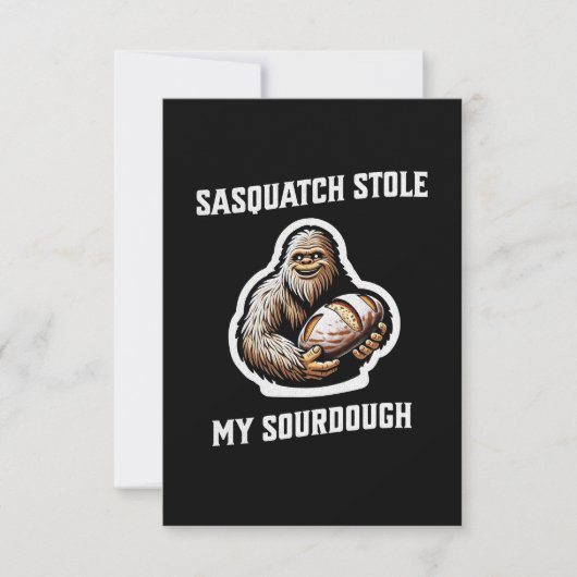 Sasquatch stal mijn zuurdesem bedankkaart (Voorkant)