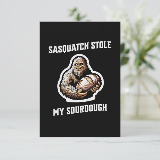 Sasquatch stal mijn zuurdesem bedankkaart (Staand voorkant)