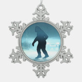 Sasquatch-teller Tin Sneeuwvlok Ornament (Voorkant)