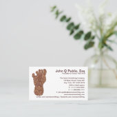 Sasquatch Track Bigfoot Fun Visitekaartje (Staand voorkant)