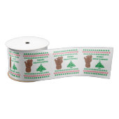 Sasquatch Track Merry Squatchmas Bigfoot Satijnen Lint (Spoel)