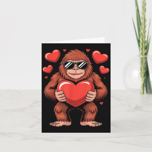Sasquatch Valentijnsdag - Bigfoot Hart Singles  Kaart (Voorkant)