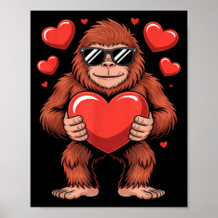 Sasquatch Valentijnsdag - Bigfoot Hart Singles Poster