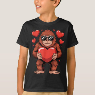 Sasquatch Valentijnsdag - Bigfoot Hart Singles T-shirt