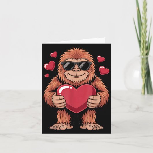 Sasquatch Valentijnsdag - Bigfoot Hart Sungles  Kaart (Voorkant)