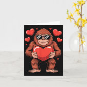 Sasquatch Valentijnsdag - Bigfoot Hart Sungles  Kaart (Gele Bloem)