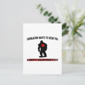 Sasquatch-Valentijnsdag Feestdagenkaart (Staand voorkant)
