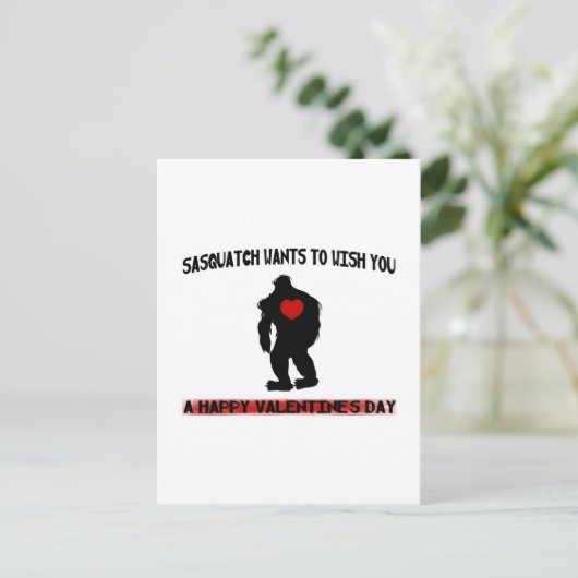 Sasquatch-Valentijnsdag Feestdagenkaart (Staand voorkant)