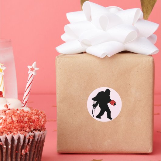 Sasquatch Valentijnsdag Ronde Sticker (Feest)