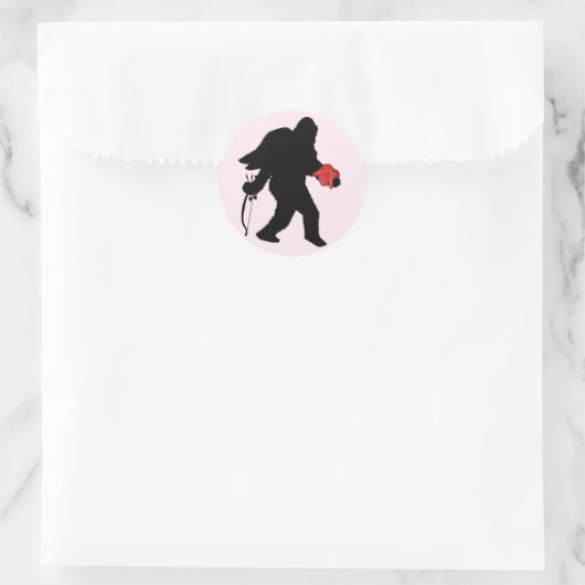 Sasquatch Valentijnsdag Ronde Sticker (Tas)
