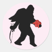 Sasquatch Valentijnsdag Ronde Sticker (Voorkant)