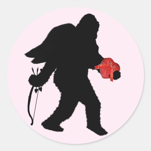 Sasquatch Valentijnsdag Ronde Sticker (Voorkant)