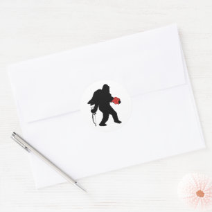 Sasquatch Valentijnsdag Ronde Sticker