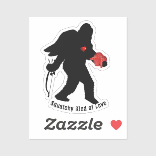 Sasquatch Valentijnsdag Sticker (Vel)